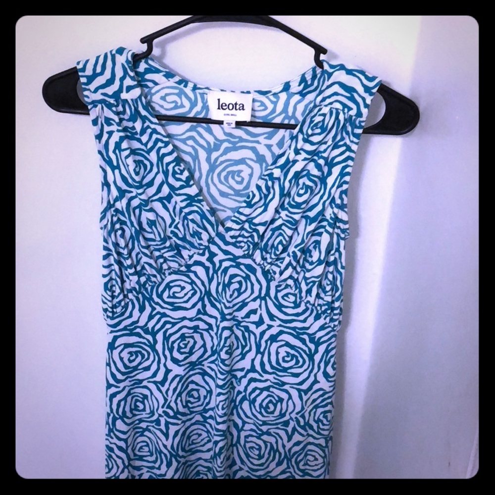 Blue and white rose maxi dress